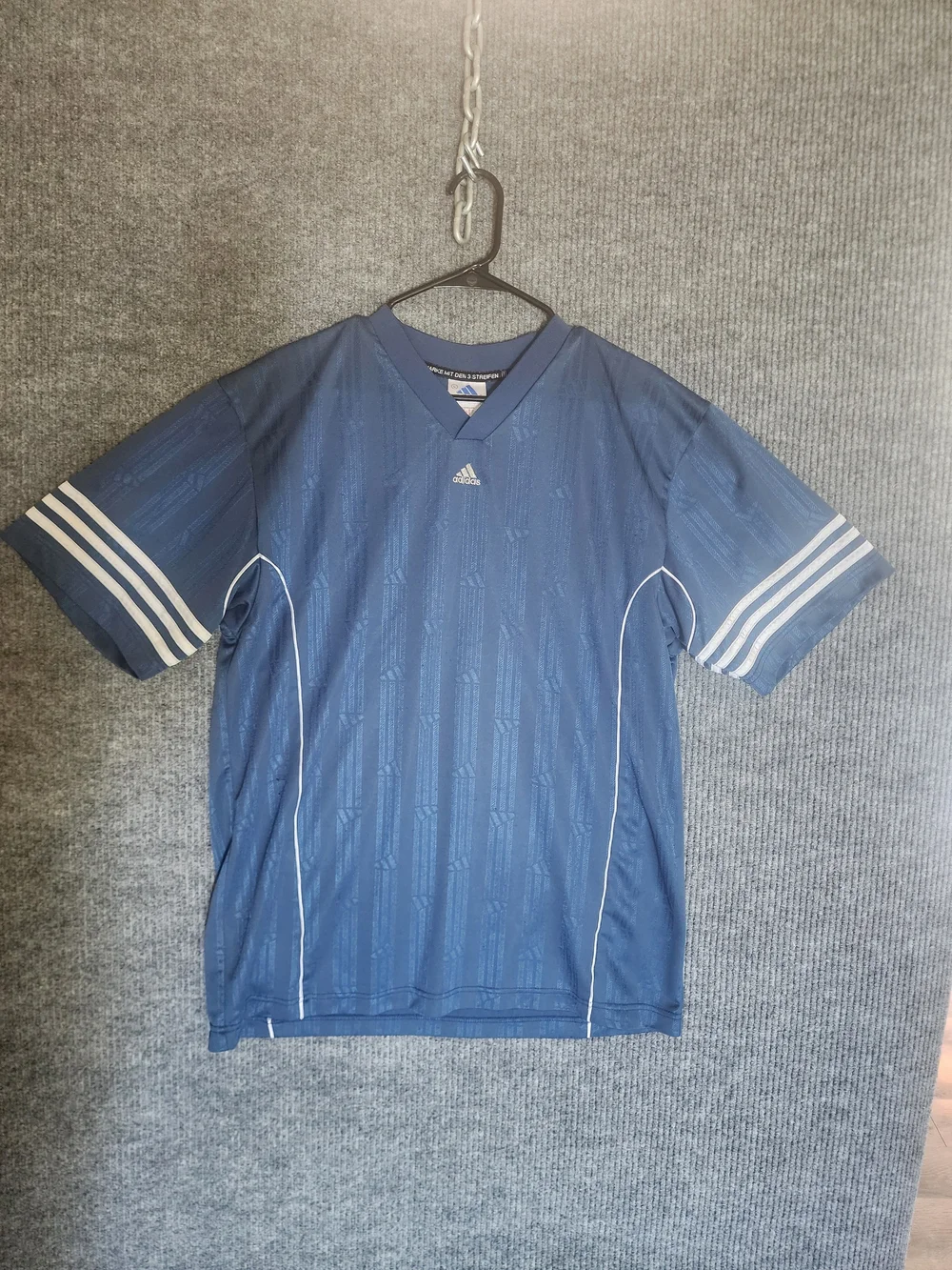 Vintage Adidas Mens Size (L) Blue Die Marke Mi Den 3 Streifen Soccer  Jersey